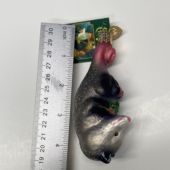 Old World Christmas Blossom Opossum Glass Blown Christmas Tree Ornament Fun - Picture 13 of 14
